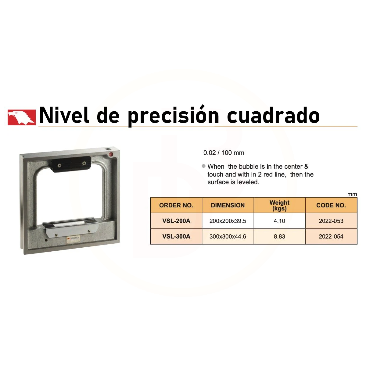 Nivel De Precisión Cuadrado 200x200x39mm Exactitud 0,02 mm/m - Imagen 5